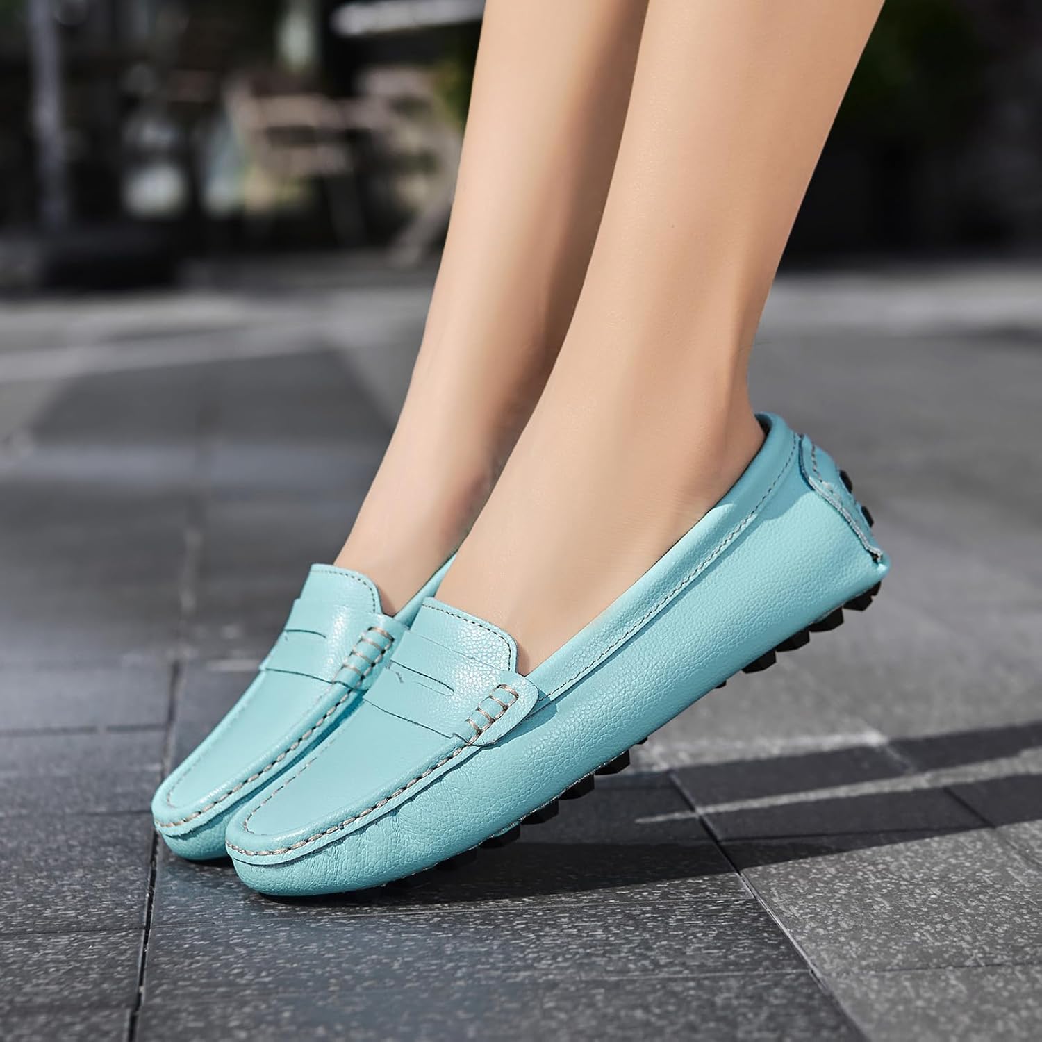 Artisure Women's Classic Comfort Leather Penny Loafers Casual Slip-Ons Lightweight Walking Flats Driving Mocs Boat Shoes - Image 8