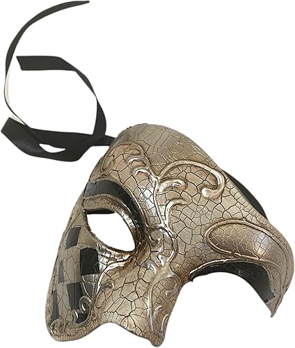 Miniatura 5 de MasqStudio - Máscara de plumas para parejas de disfraces para cosplay Mardi Gras baile de graduación fiesta de cumpleaños o Deco oro negro