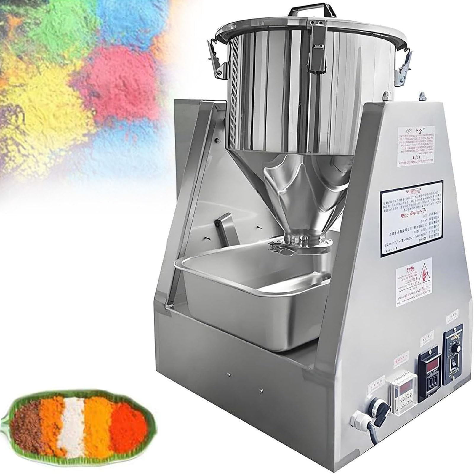 XueFulxion Lab Dry Powder Mixer Mixing Machine,Pharmaceutical Powder Mixing Machine,Chemical Powder Blending Machine,304 Stainless PowderBlenderLab Dry Dough Powder DrumMixer 40L
