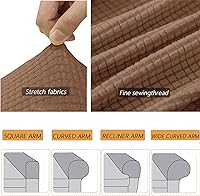 Vista 5 de Fundas para reposabrazos para sillas y sofás, fundas de jacquard para reposabrazos de sofá de elastano, protector antideslizante de muebles, fundas