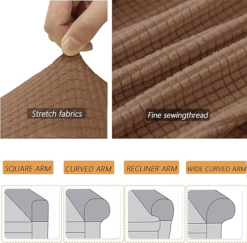 Miniatura 5 de 1 par de fundas elásticas para reposabrazos de sofá, fundas lavables para sillón, extraíbles a prueba de polvo, protector de sofá para brazos,