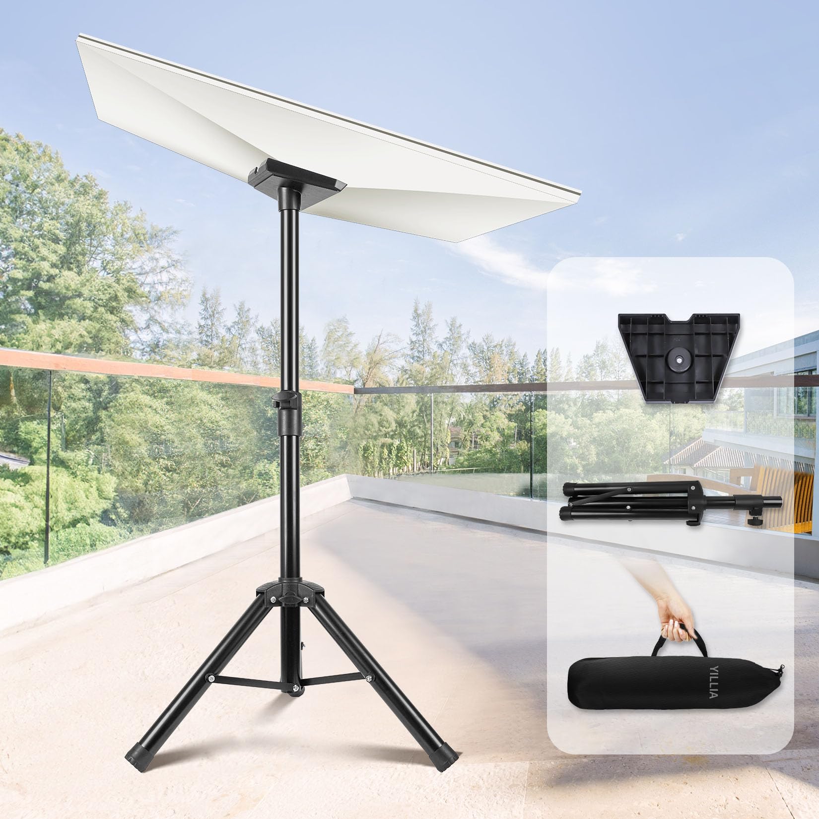 Usesroe Portable Starlink Gen 3 Tripod, Adjustable Folding Metal Starlink Tripod Stand Gen 3, Metal Tripod Mount for Gen3 Standard Dish, Includes Pipe Adapter