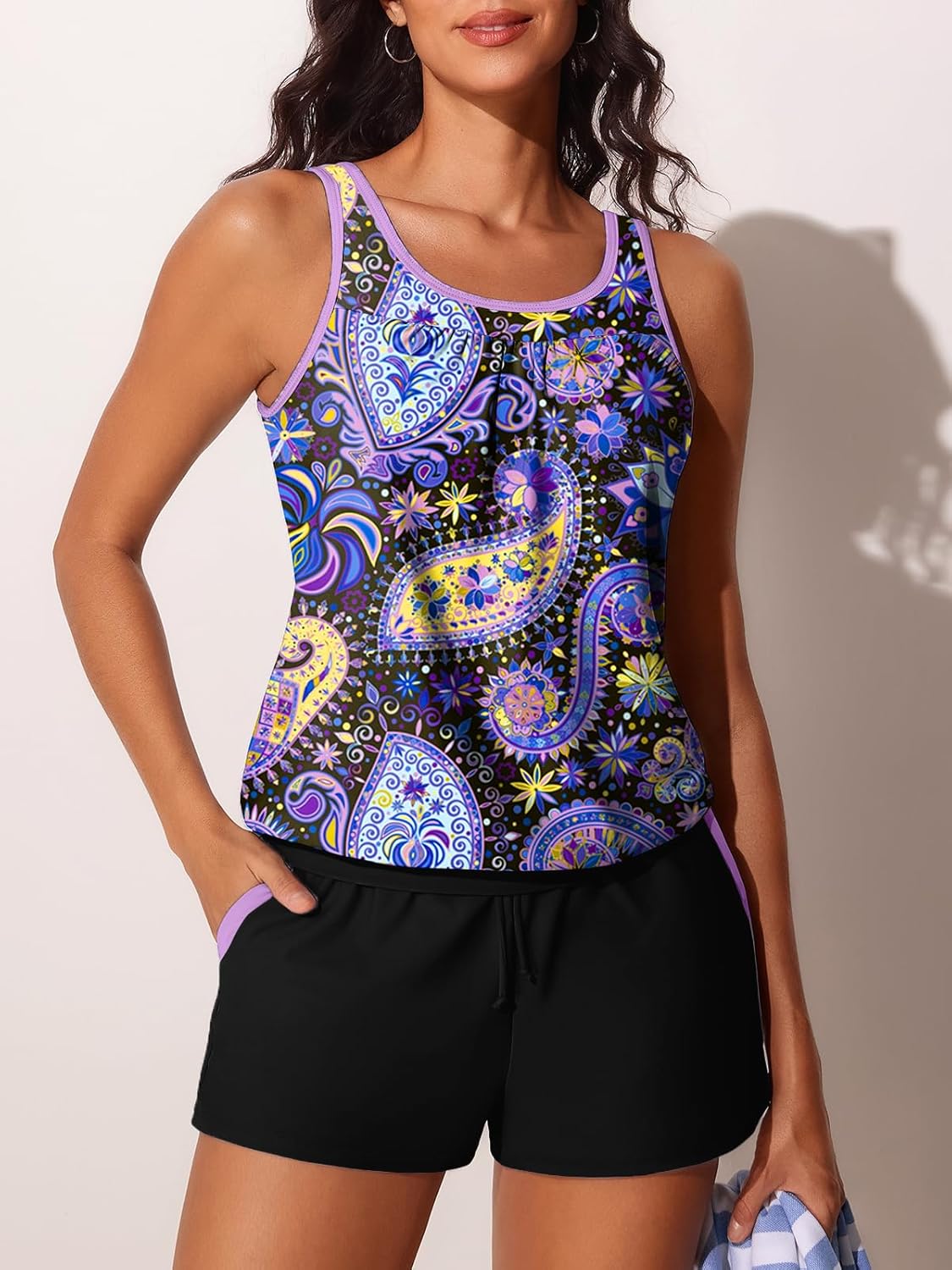 Summer Mae Blouson Women's Tankini Swimsuits Tummy Control Modest 2026 Two Piece with Sporty Pockets Bathing Suits - Image 6