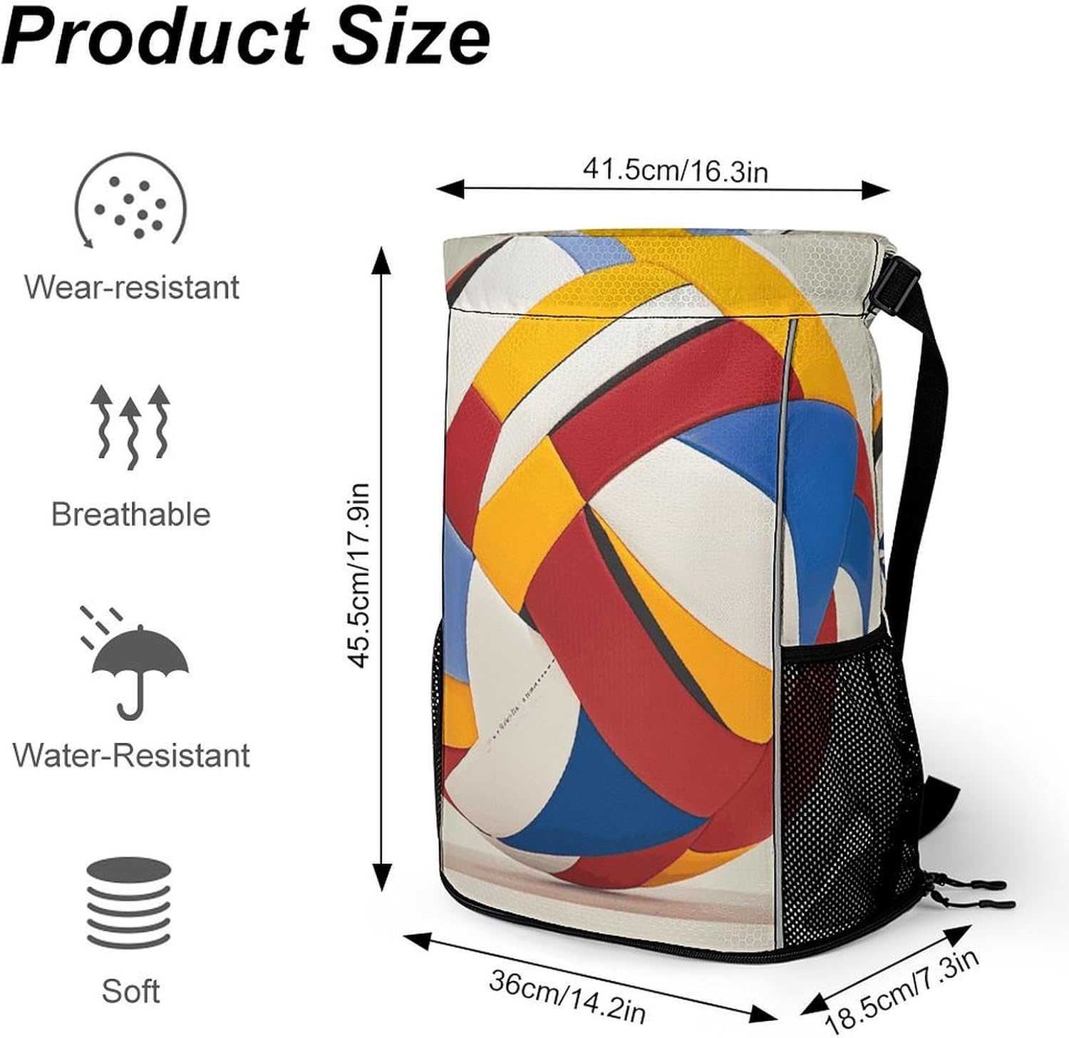 Drawstring Backpack Sports Gym Swim Bag with Shoes Compartment Abstract Elements of Physical Activity Stuff Sack