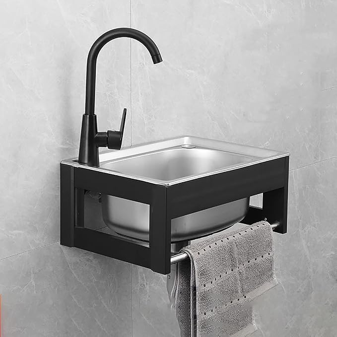 PROPFE EdelstahlSpülbecken, EinzelbeckenSpülbecken, Wandmontage