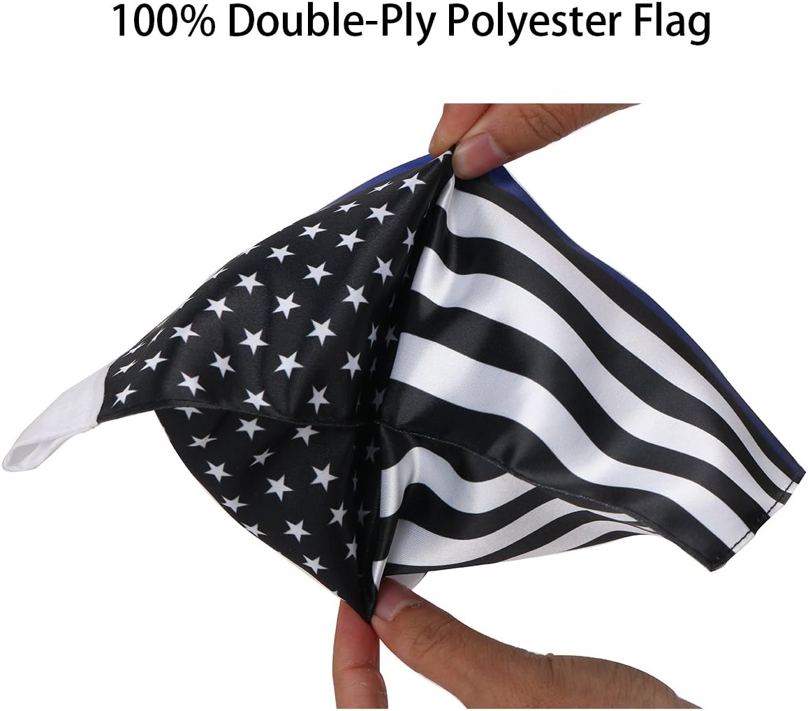 Motorcycle Flagpole Mount with Flag Chrome Flag Pole Mount + Blue Line US Flag for Goldwing CB VTX CBR Yamaha fit 1/2 Luggage Rack