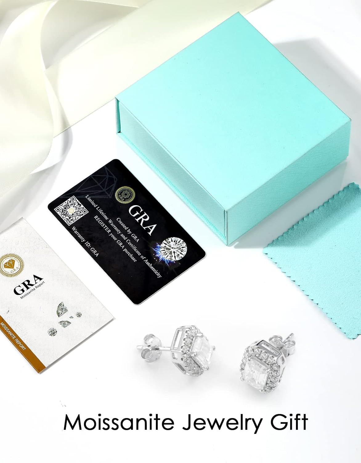 Round-Emerald Cut Moissanite Earring For Women Sterling Silver Earrings Exquisite Earring Gifts For Women