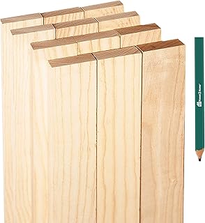 Ash Wood Lumber Bundle - 1 X 2 X 18 inches - 12 Board Pack - Kiln Dried Hardwood - S2S - Includes Carpenter Pencil