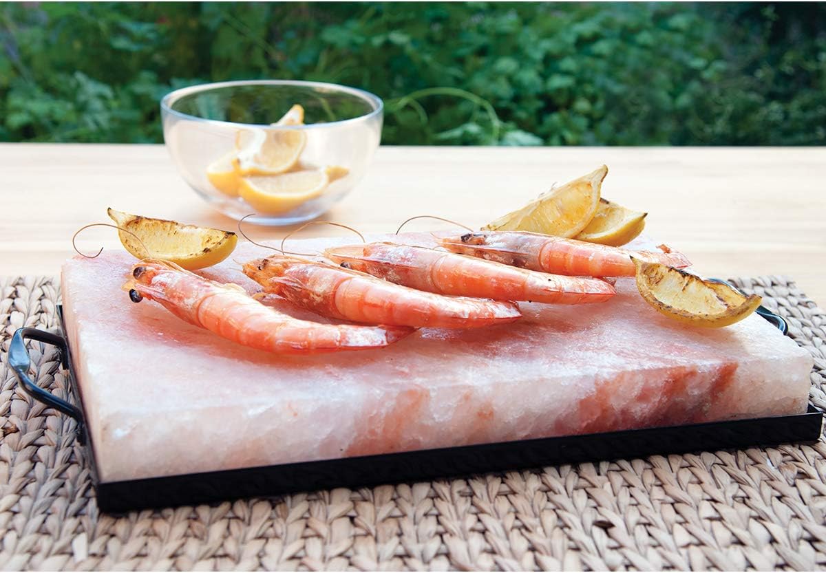 Charcoal Companion CC6064 Himalayan Salt Plate & Holder Set