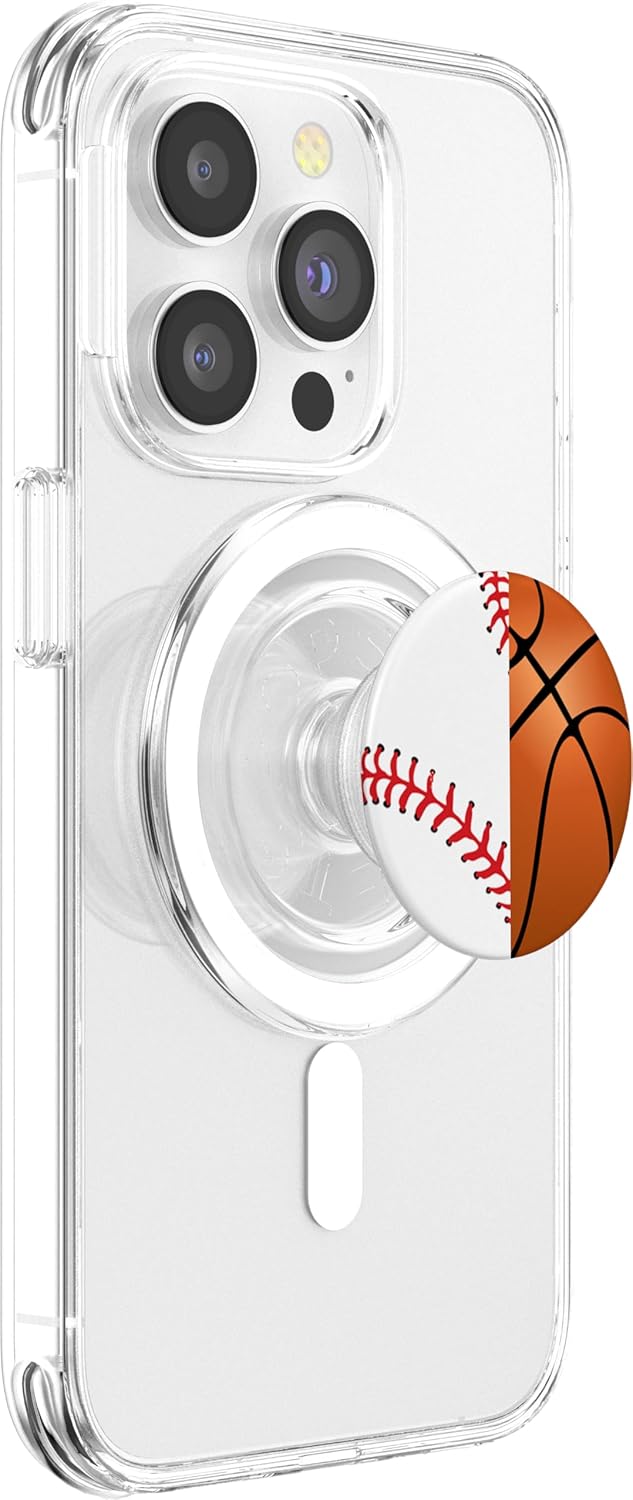 Split Basketball Baseball Fan Gifts Sports Fan PopSockets MagSafe PopGrip for iPhone