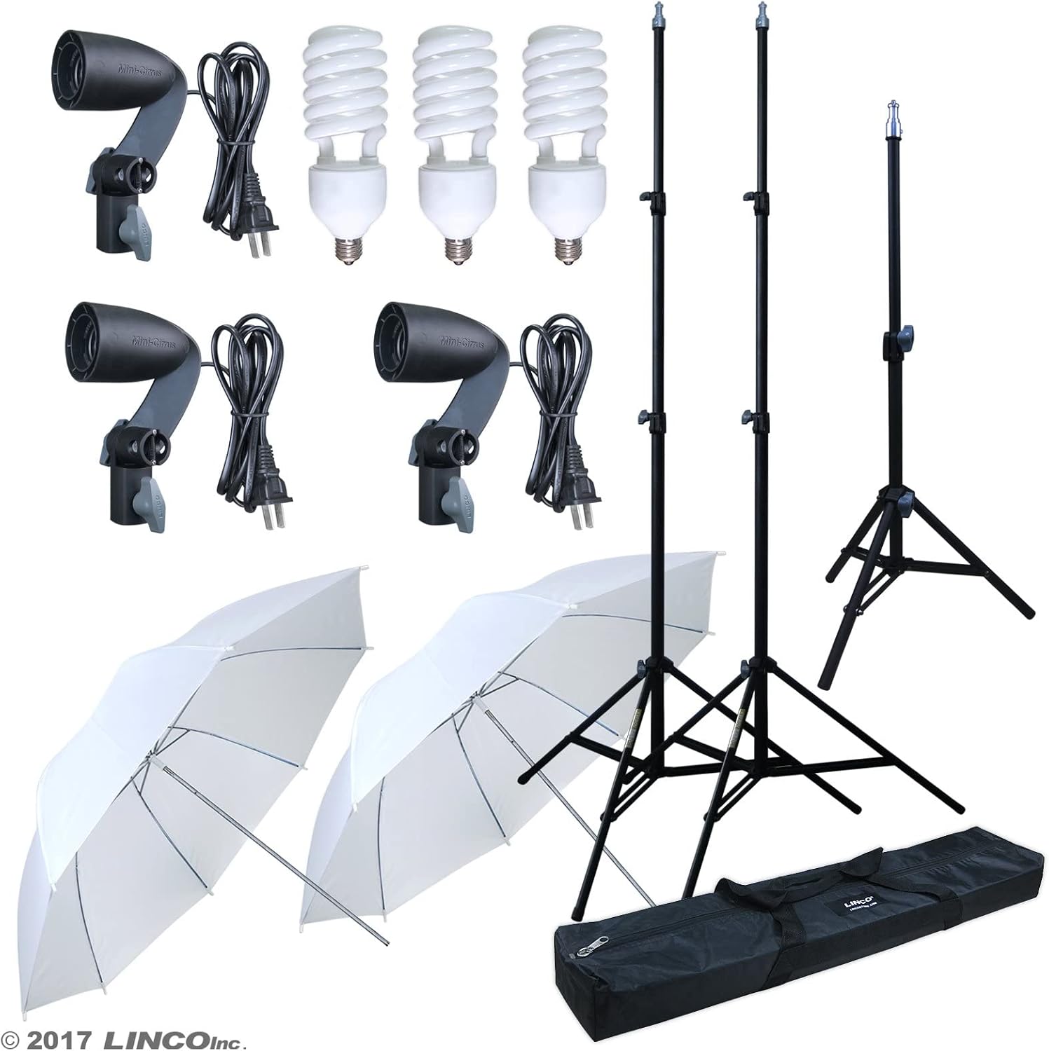 LINCO Lincostore Photography Photo Portrait Studio 600W Umbrella Continuous Lighting Kit AM112