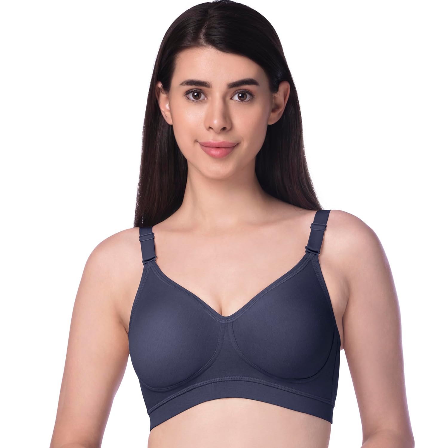 KYANDO Women’s Non Wired, Non Padded, Seamless Bra – Regular Bra for Women Everyday – in Colours Black/Navy/Skin/Orchid/White/Chestnut/Wine Size in 32 to 42 Cups in C/D/E KYANDO Women’s Non Wired, Non Padded, Seamless Bra – Regular Bra for Women Everyday – in Colours Black/Navy/Skin/Orchid/White/Chestnut/Wine Size in 32 to 42 Cups in C/D/E