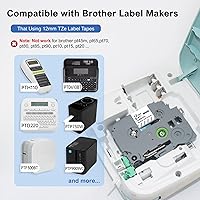 Vista 2 de Paquete de 3 cintas TZ de 0.47 pulgadas de repuesto para Brother TZe-131 TZ-131 P Touch cinta de etiquetas de 0.47 pulgadas laminada negra sobre