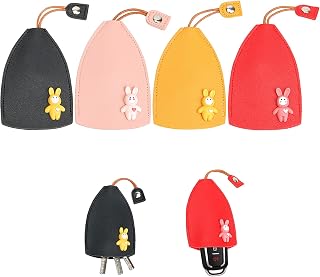 4PCS Creative Pull Type Key Cover, Car Key Holder Case, PU Leather Cartoon Car Key Wallets Housekeepers, Pu Leather Protective Car Key Case, Large Capacity Key Cover For Men Women