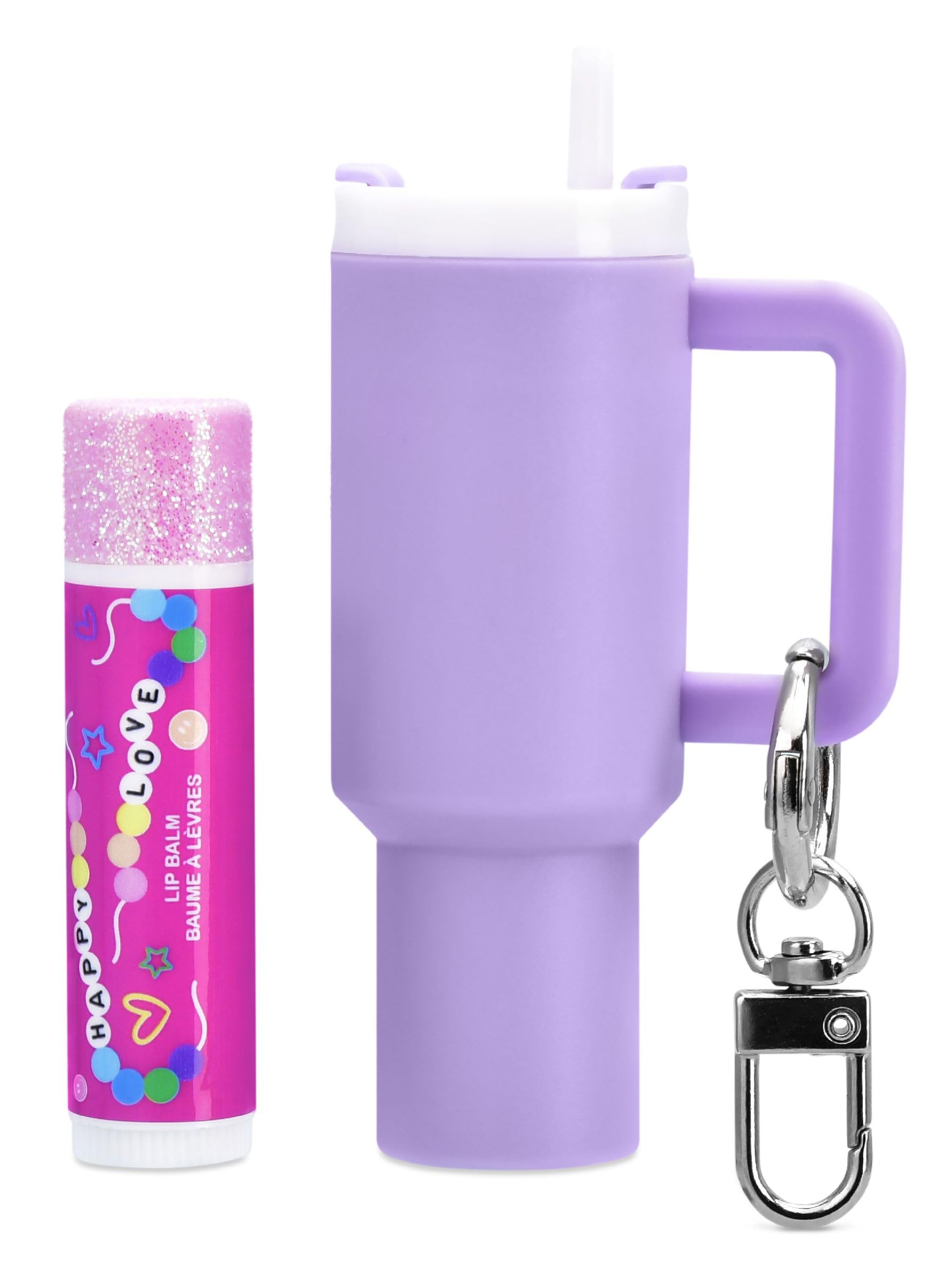 Amazon.com : iscream Mini Travel Cup Shaped Keychain Lip Balm Case