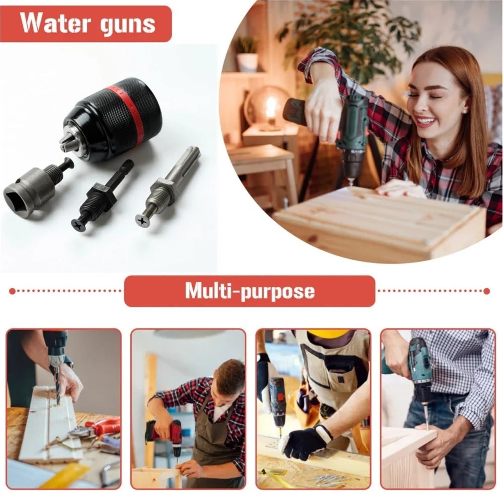 Mandrino Autoserrante For Impieghi Gravosi 1/2-20UNF 1,5-13 Mm Con Attacco Esagonale/SDS/adattatore Femmina Quadrato(Chuck and SDS Plus)
