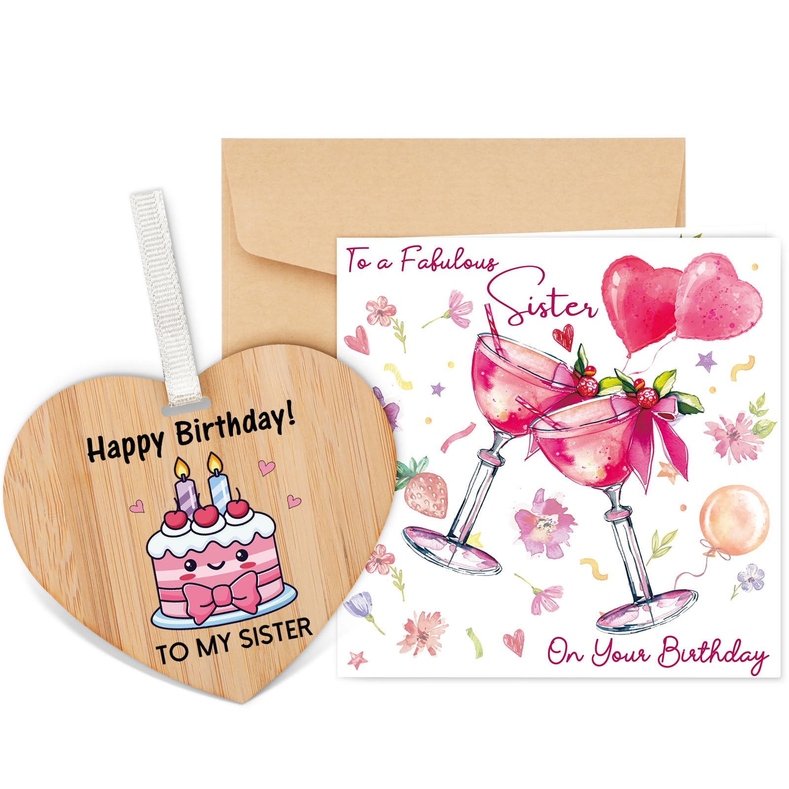 Tulolvae Sister Birthday Card, Greeting Cards Birthday Gifts for Sisters — image 1