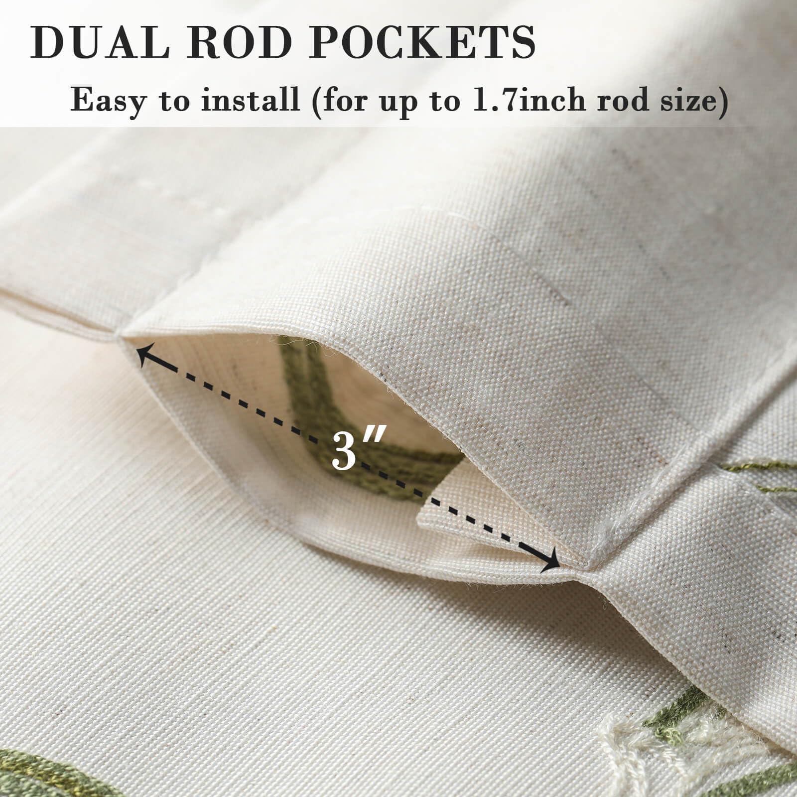 VOGOL Green Vines Adjustable Kitchen Valance - Image 3
