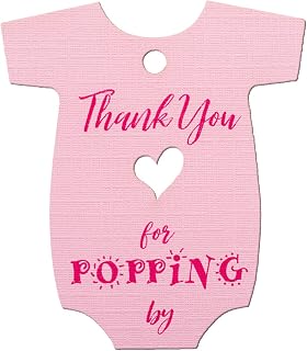Summer-Ray - Lote de 50 etiquetas de agradecimiento para baby shower, color rosa