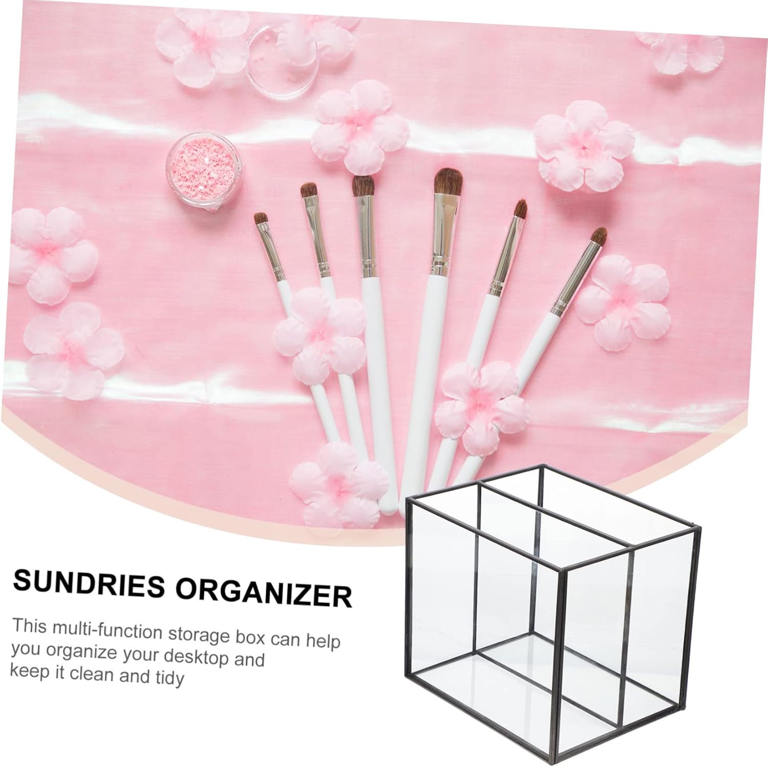 1Pc Divided Finishing Box Durable Cosmetic Storage Organizer with Trim Multipurpose Jewelry Display Case for Vanity Simple Elegant Design for Items