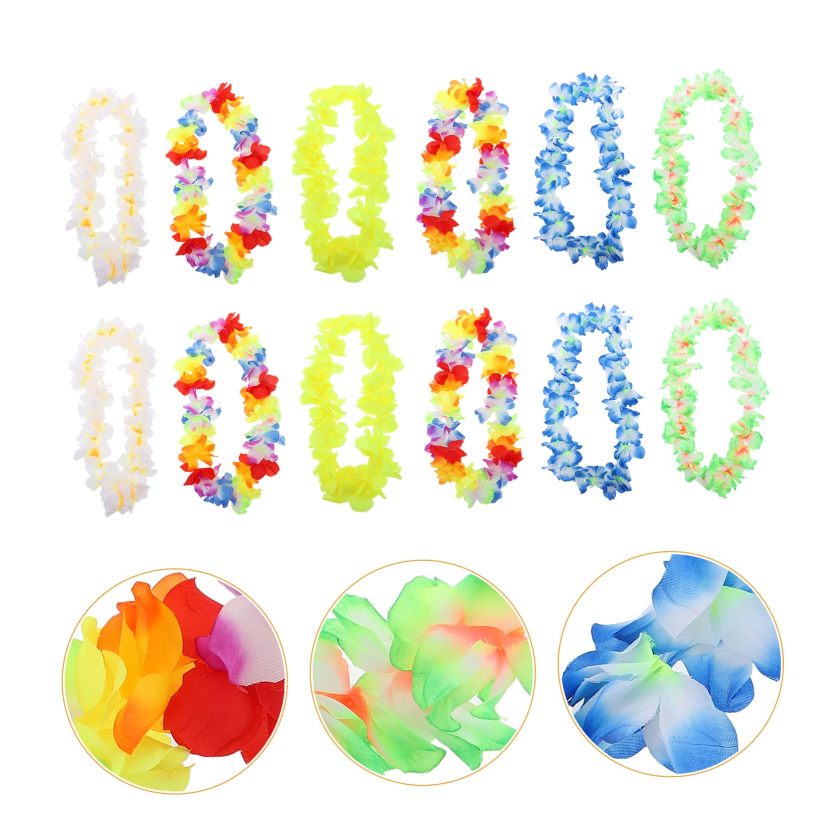 Ciieeo Piezas Leus Hawaianos Ornamento Diademas Decoración Floral Guirnalda De Hojas Guirnalda Hawaiana Decoración Decoraciones Leis Paño Collar Vistoso