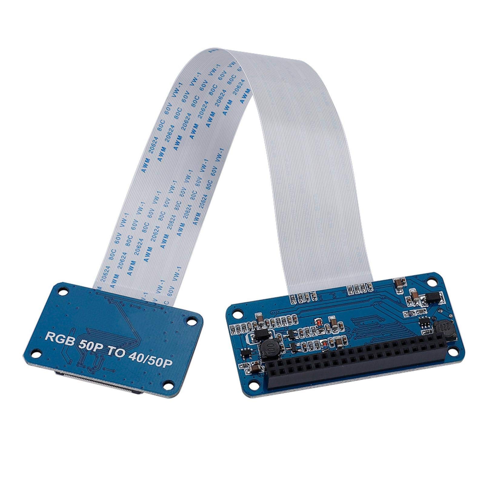 Cuifati Scheda RGB Hat per, con Scheda Adattatore da 50 Pin a 40 Pin, per Kit, Kit Scheda Driver Display Scheda Adattatore Driver LCD
