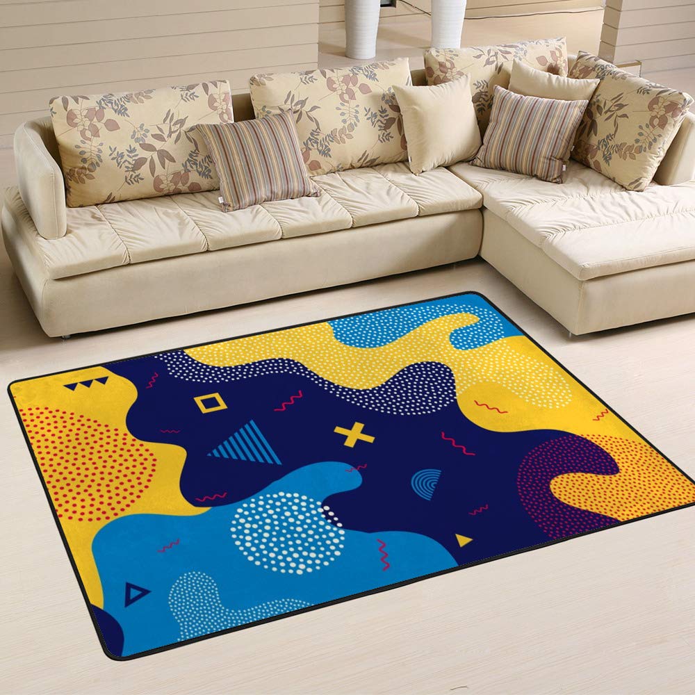Tapis créatif coloré Ruchen, la solution déco moderne et lavable