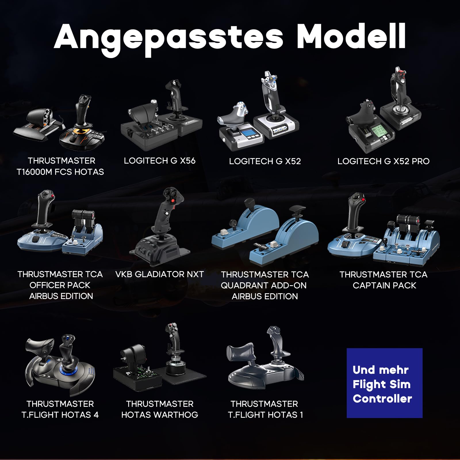 DIWANGUS Hotas Joystick Halterung für Logitech X56, X52, X52 Pro, Flugsimulator Steuerungshalterung für Thrustmaster T Flight HOTAS/T.16000M/TCA, Hotas Tischhalterung für das Flugsim-Spiel