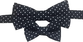 Le Noeud Du Coq Men's Bowtie Pre-knotted 2-Piece Noir Pois Blanc