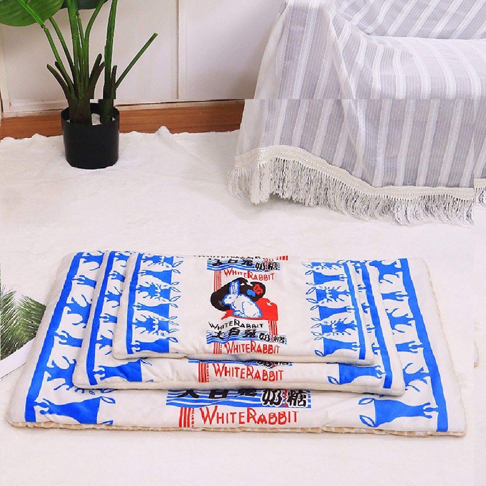 Lit pour chat petit chien avec coussin peluche et forme lapin blanc S