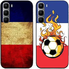 Capa para Infinix Hot 60 Pro 4G, capa traseira fina para celular com estampa de bandeira da França retrô de TPU degradável durável e degradável, 2 peças/lote