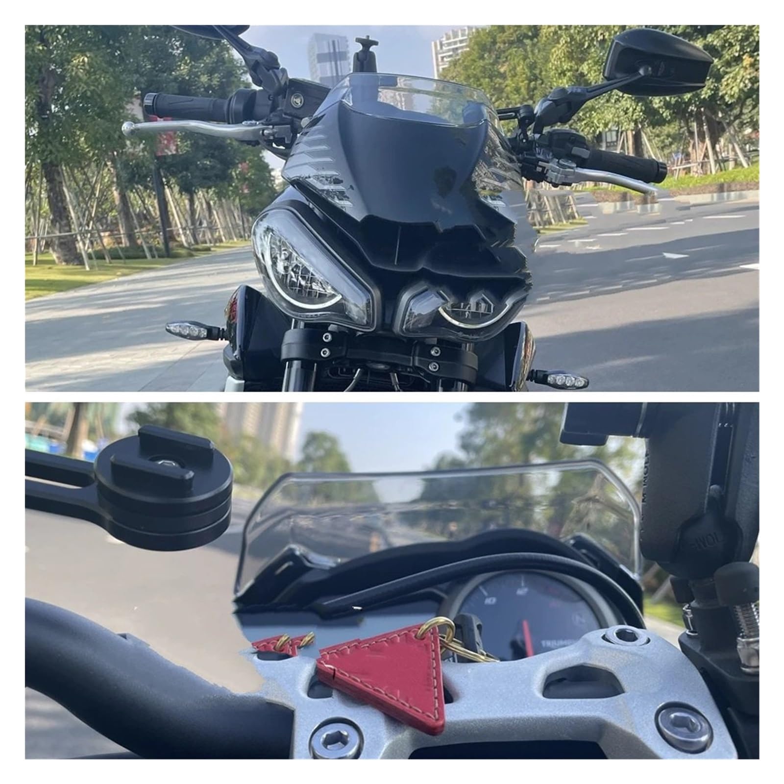 Przednia szyba motocyklowa Pasuje Do Street Triple S660 S 660 765 S RS R 765RS 765R 765S 2020-2022 Przednia Szyba Motocykla Deflektor Wiatru powietrzadeflektor(Smoke Grey)