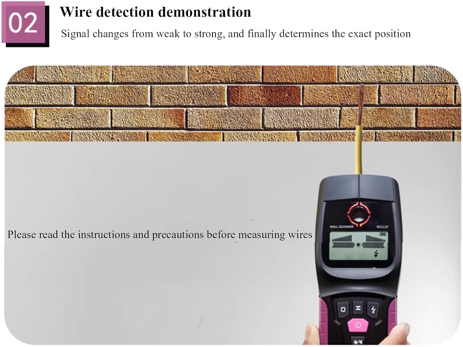 Wall Detector, Multifunctional Wall Scanner, Live Wire and Cable PVC Water Pipe Metal Finder, Suitable for Detecting Metal, Wood and AC Cables Hidden in The Wall