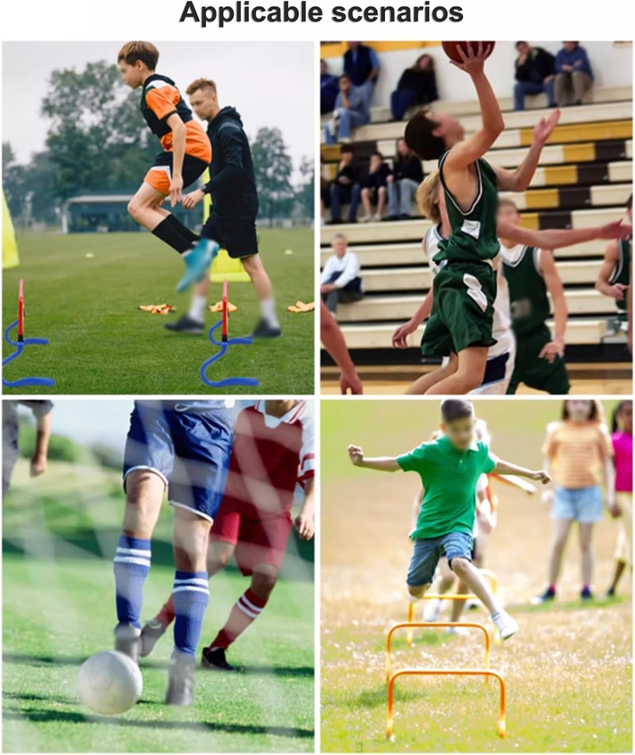 5Pcs Speed Hurdles,Plastic Foldable Track Obstacle Training Set,Multi-Sports Equipment for Soccer Football or Plyometric Training