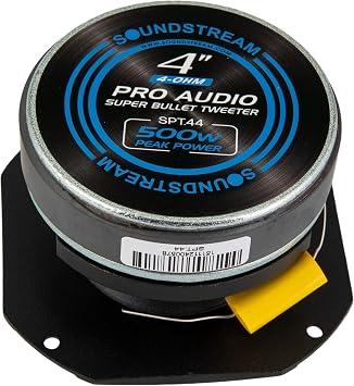Soundstream SPT.44 4 Aluminum Super Bullet Tweeters | High Power Pro Audio Pair | 500W Peak, 108 db Loud High-Frequency Car Tweeter Speakers for Car Audio - Pair