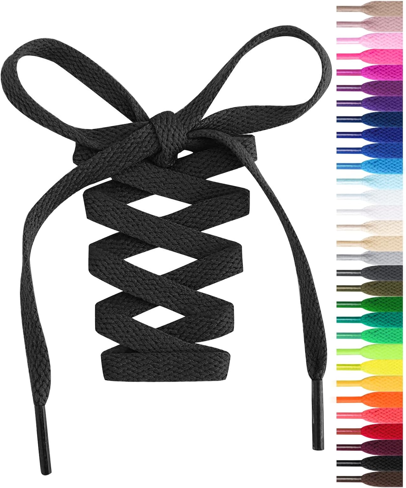 Flat Shoelaces 5/16" - 20 Colors in 36"-72" Shoe Laces For Sneakers