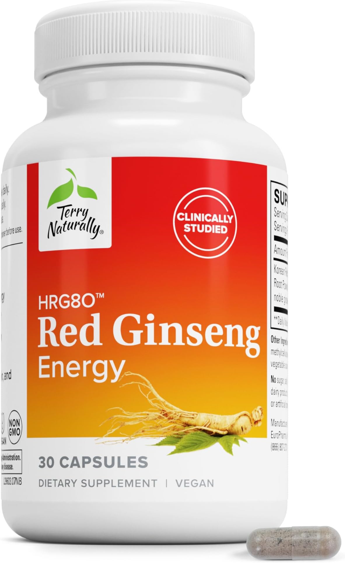 Terry Naturally EuroPharma HRG80 Red Ginseng Energy 30 Capsule