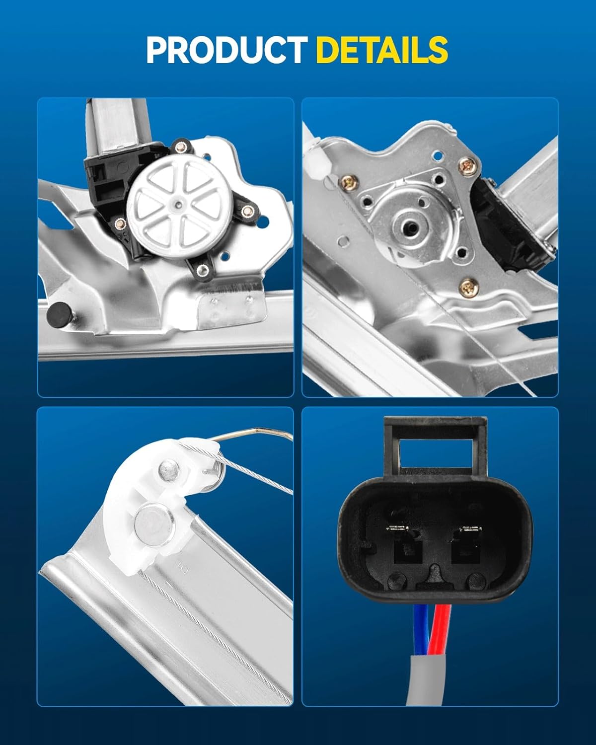 PHILTOP Front Left Driver Side Power Window Regulator and Motor Assembly Compatible with 2000-2005 Buick Lesabre Replaces 741-762