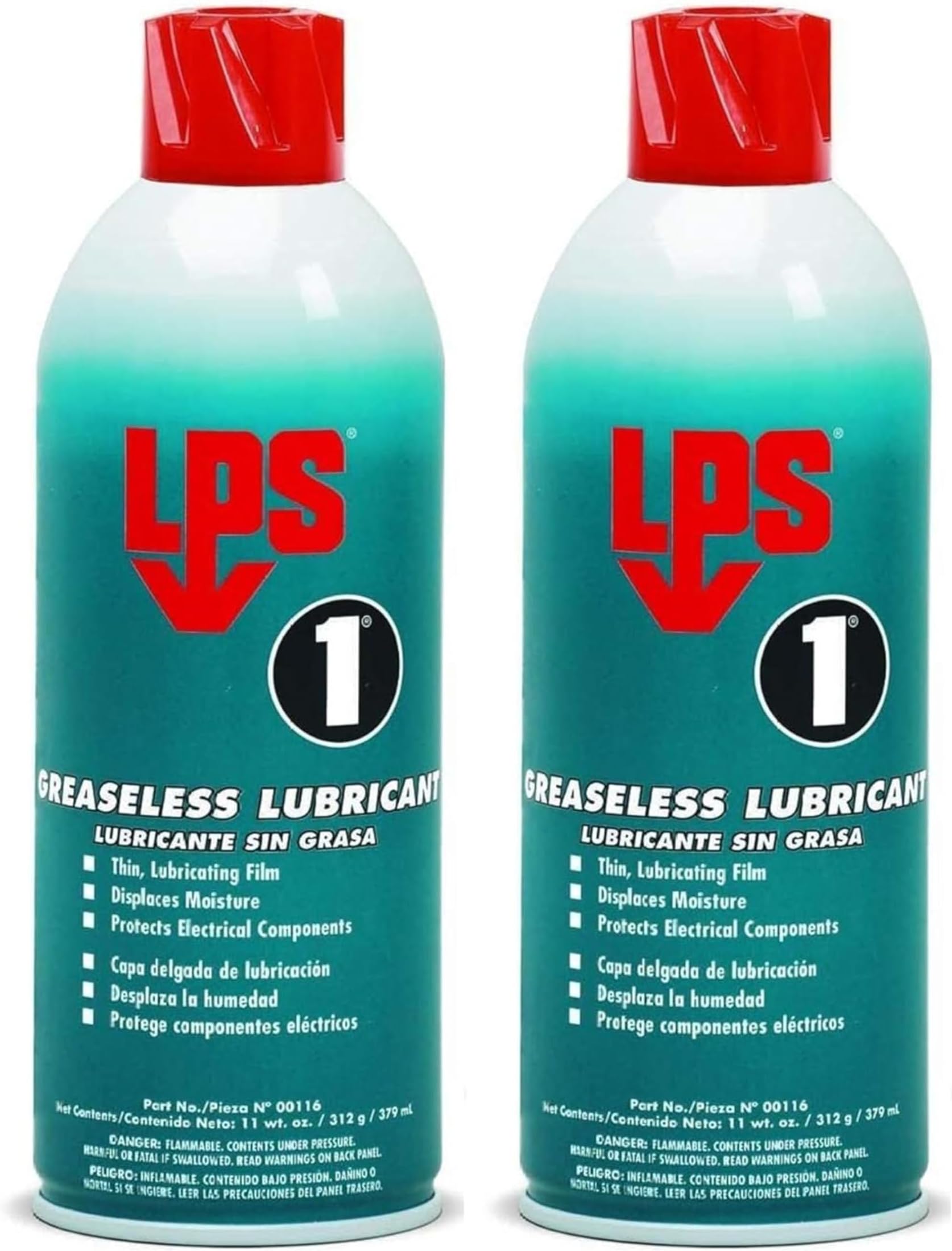 (2 Pack) - LPS No.1 Greaseless Lubricant and Moisture Displacing Spray - 00116 - 11Oz Cans
