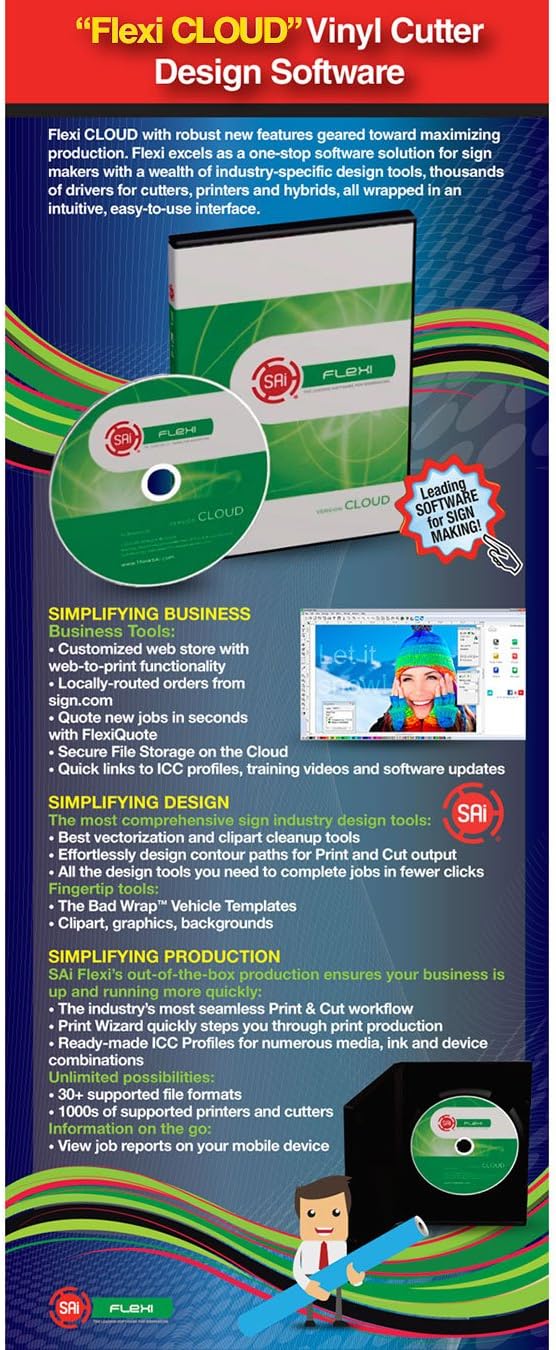 SAi FlexiSTARTER Cloud Vinyl Cutter Design Software (Sign Making Software, Support All Vinyl Cutter Models)