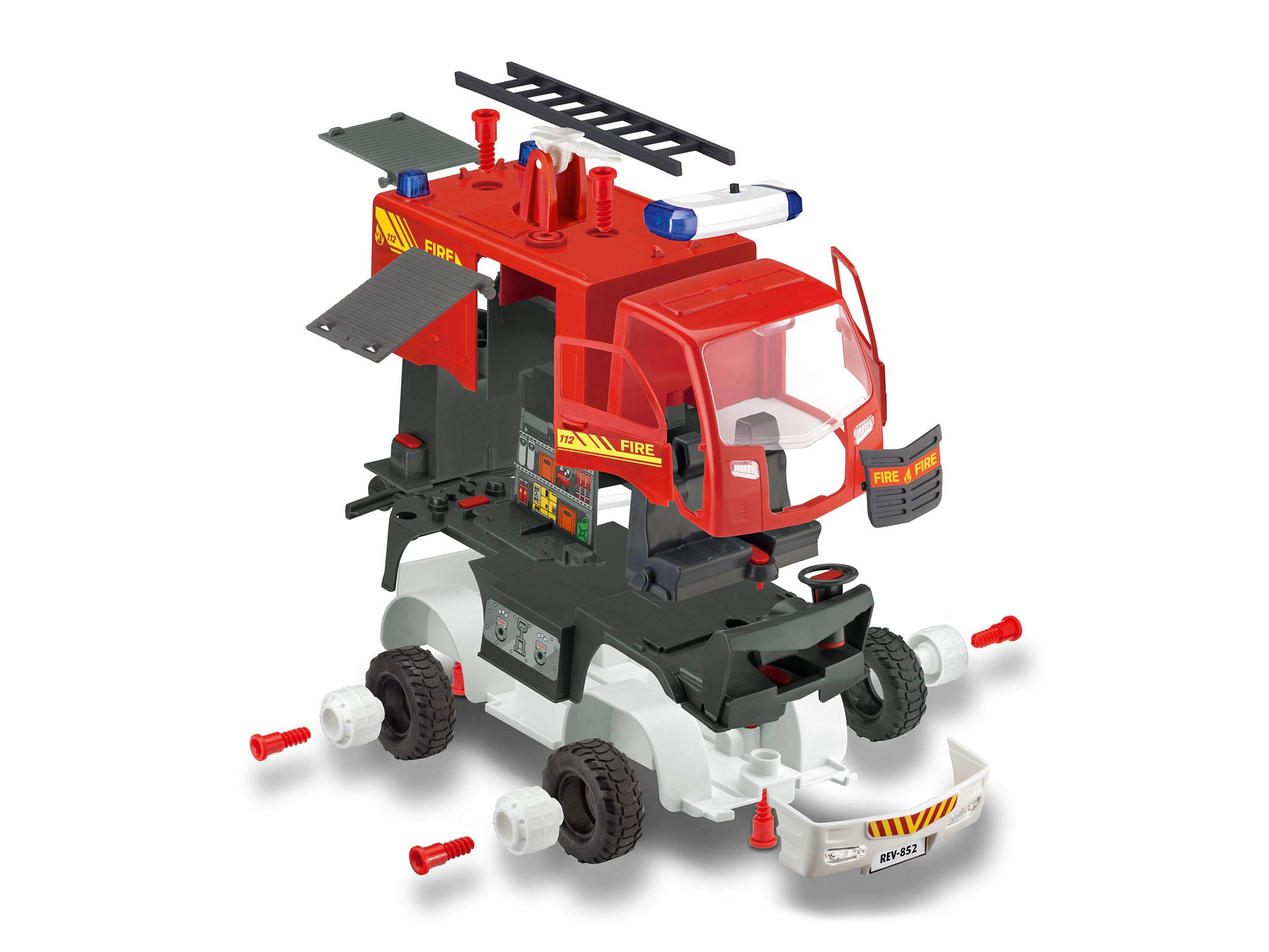 Revell Junior Kit - 00852 - Playset Caserne de Pompier à Construire avec Camion de Pompier