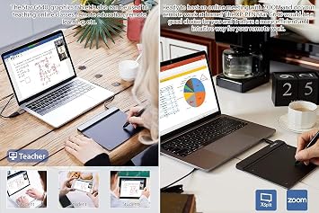 XP-PEN StarG640 Drawing Tablet Digital Graphics Tablet 6x4 Inch Ultrathin Tablet with 8192 Levels Battery-Free Stylus Compatible with Chromebook0& Artist Glove(Size M)