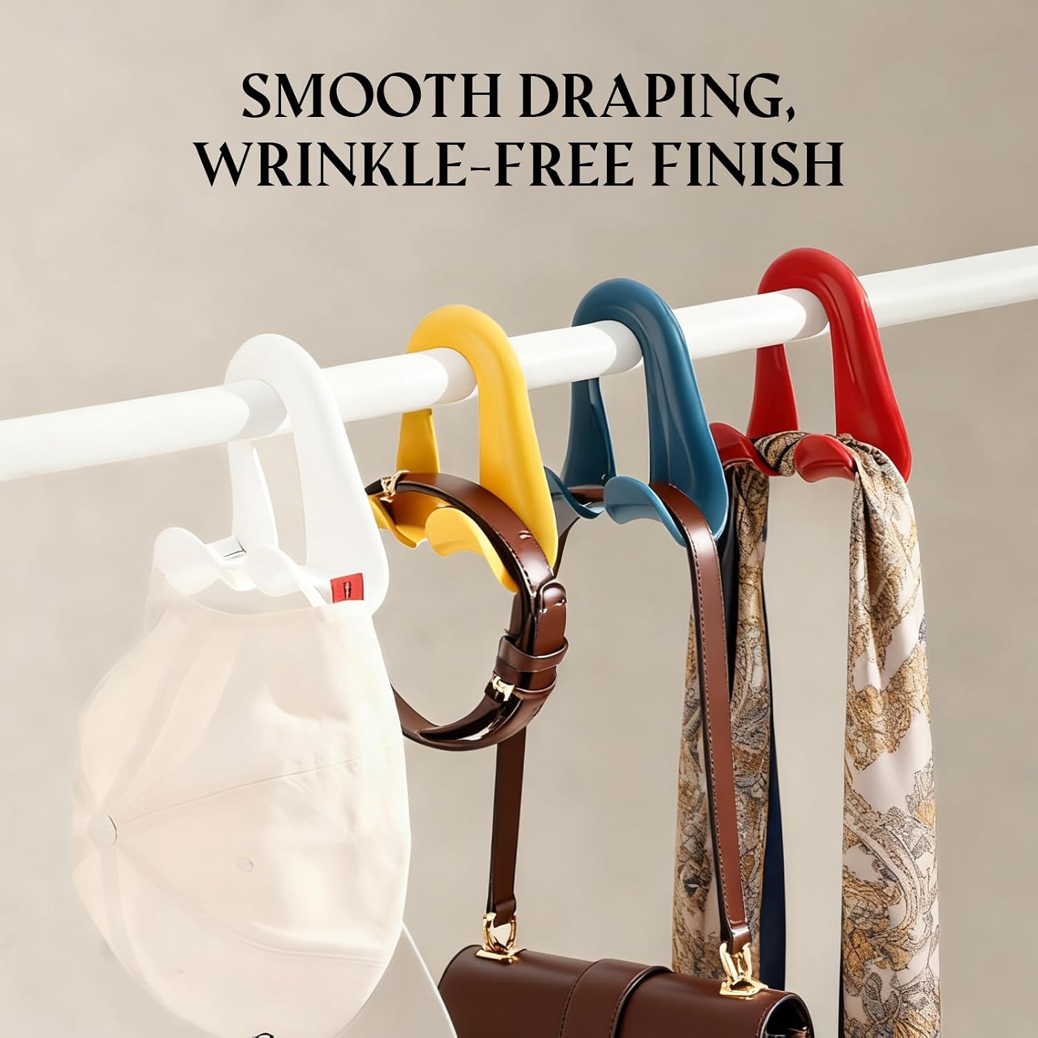 Purse Hanger for Closet,3-Pack Heavy Duty Purse Hooks Bag Rack Holde,10KG/22LB Load Capacity,No-Slip & No-Mark Design for Handbags Belts Scarves Hats (White)