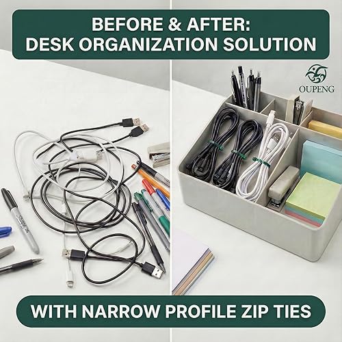 Miniatura 6 de 200 bridas de nailon de 8 pulgadas, color verde, multiuso, autobloqueo, bridas de plástico ultra fuertes con resistencia a la tracción de 40 libras,