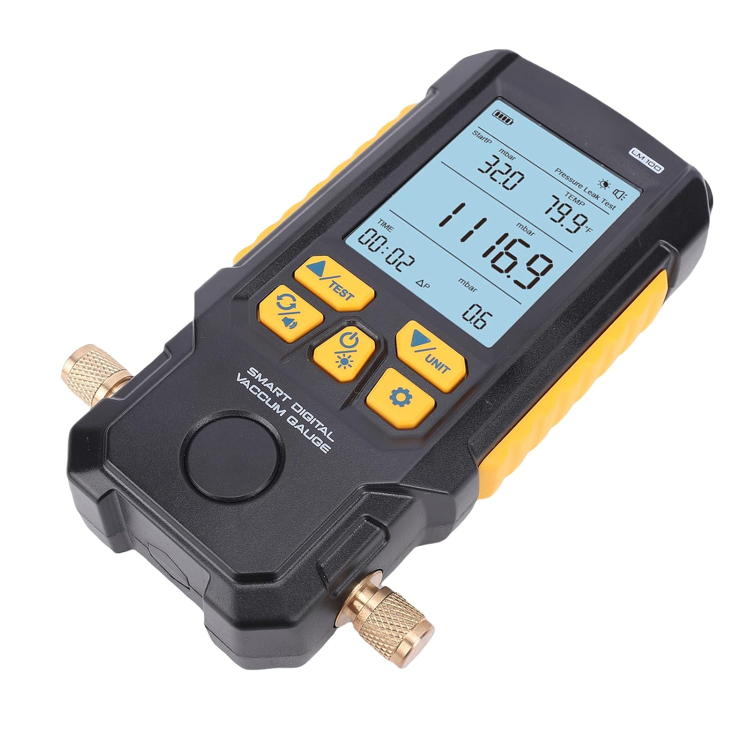 WALFRONT Digital Vacuum Gauges 0-2000mbar HVAC Refrigerant Vacuum Meter with 2.8 Inch LCD Display for HVAC Refrigeration Automotive AC System Pressure Testing