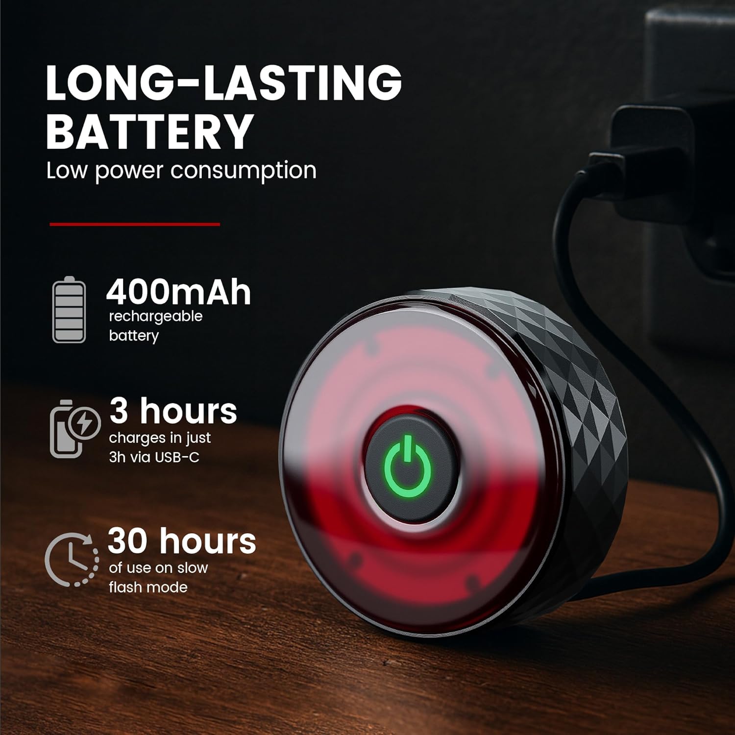 Find My Bike Tail Light - Smart Rear Light New USB Rechargeable Bike Tail Light - Smart LED with Brake Sensing Technology, IP65 Waterproof, 984ft Visibility, Apple Find My Anti-Theft iPhone Compatible