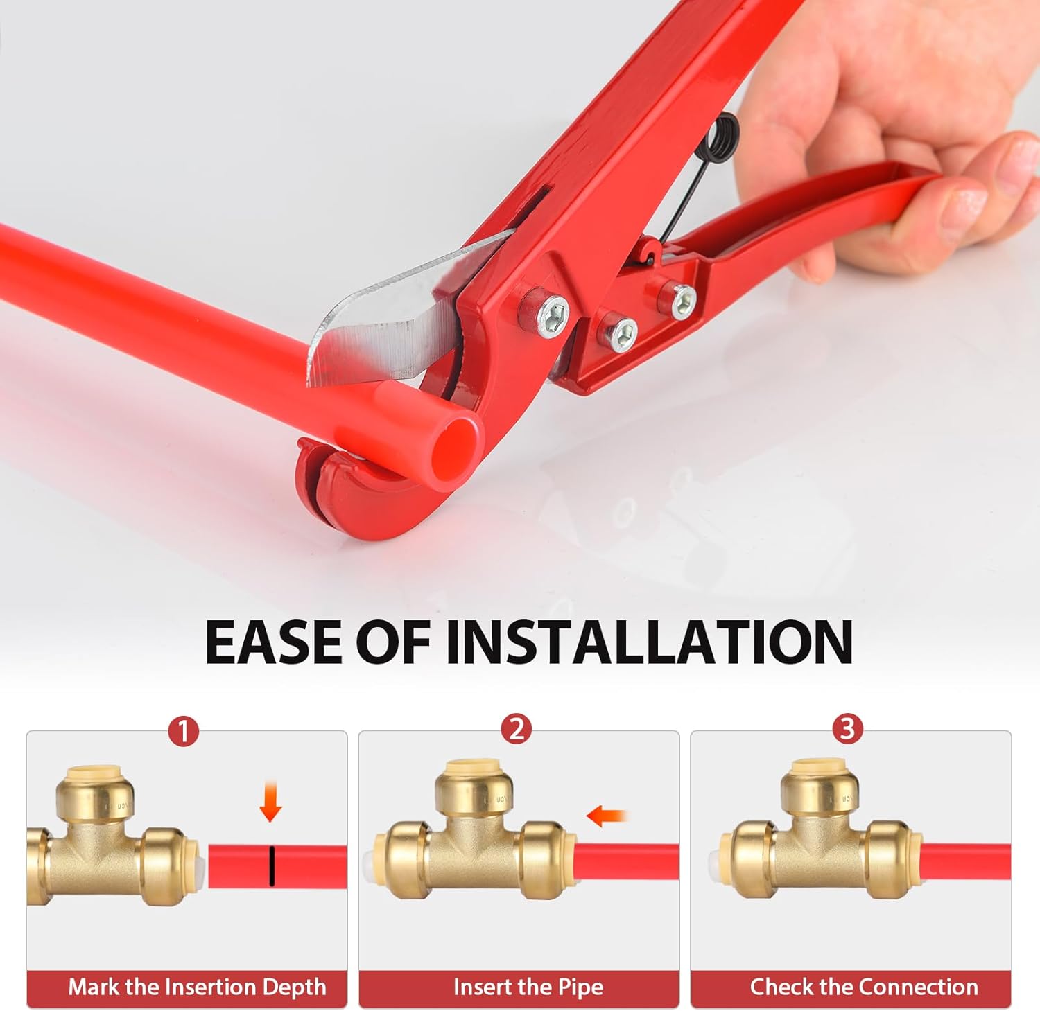 5 PCS EFIELD 1/2 Inch Tee Push-Fit Fitting to Connect Pex, Copper, CPVC Pipe with a Disconnect Tool Clip,(PF118-5PCS)