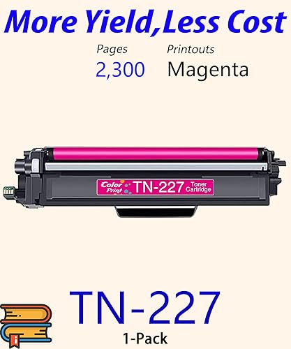 Miniatura 2 de Color Print TN227M - Cartucho de tóner de repuesto para Brother TN227 TN-227 TN-227M TN223 para impresora MFC-L3770CDW MFC-L3750CDW HL-L3230CDW
