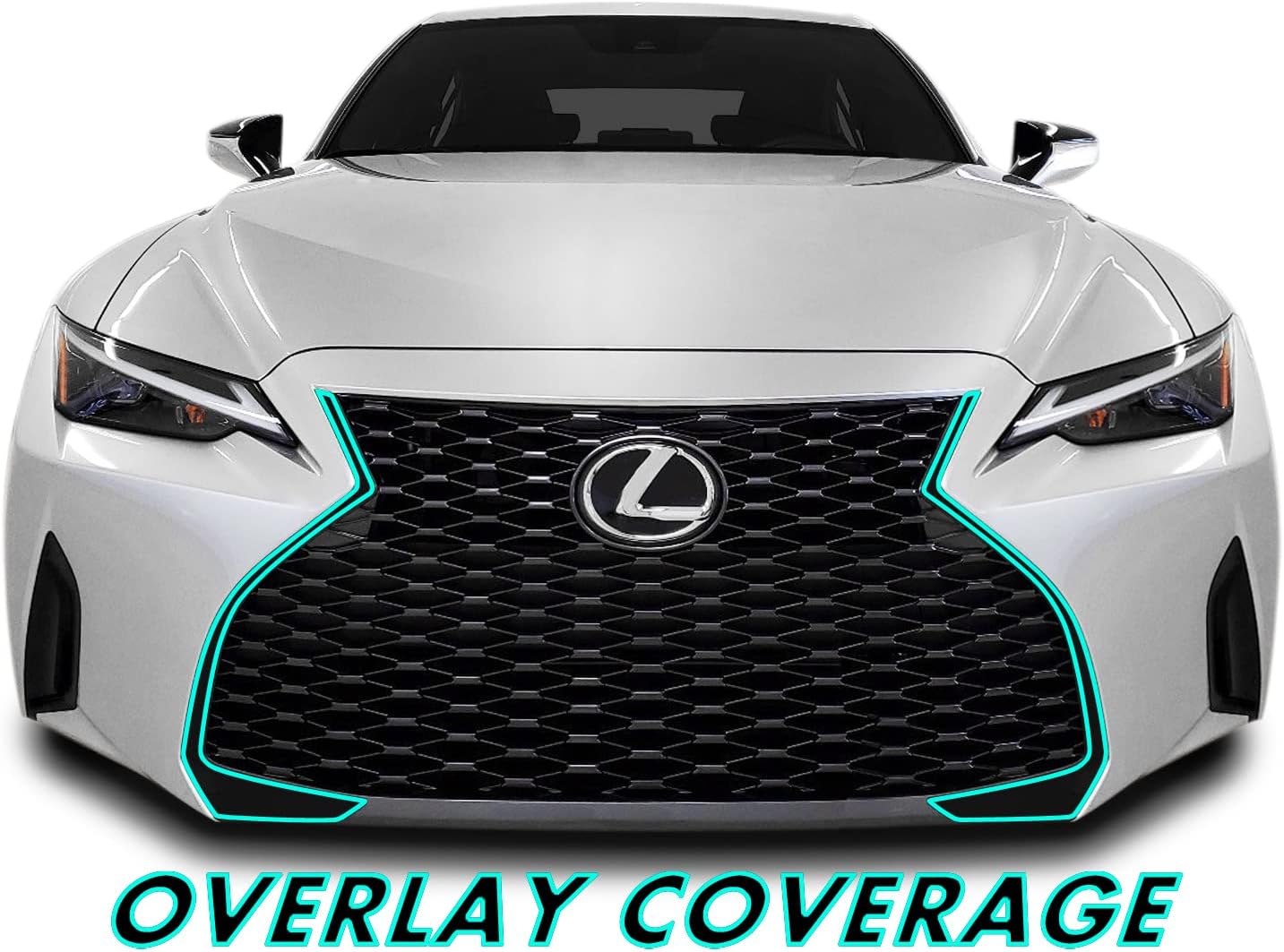 SlickMod Chrome Delete Blackout Vinyl Overlay for 2021-2022 Lexus is Front Grill Trim (Gloss Black)
