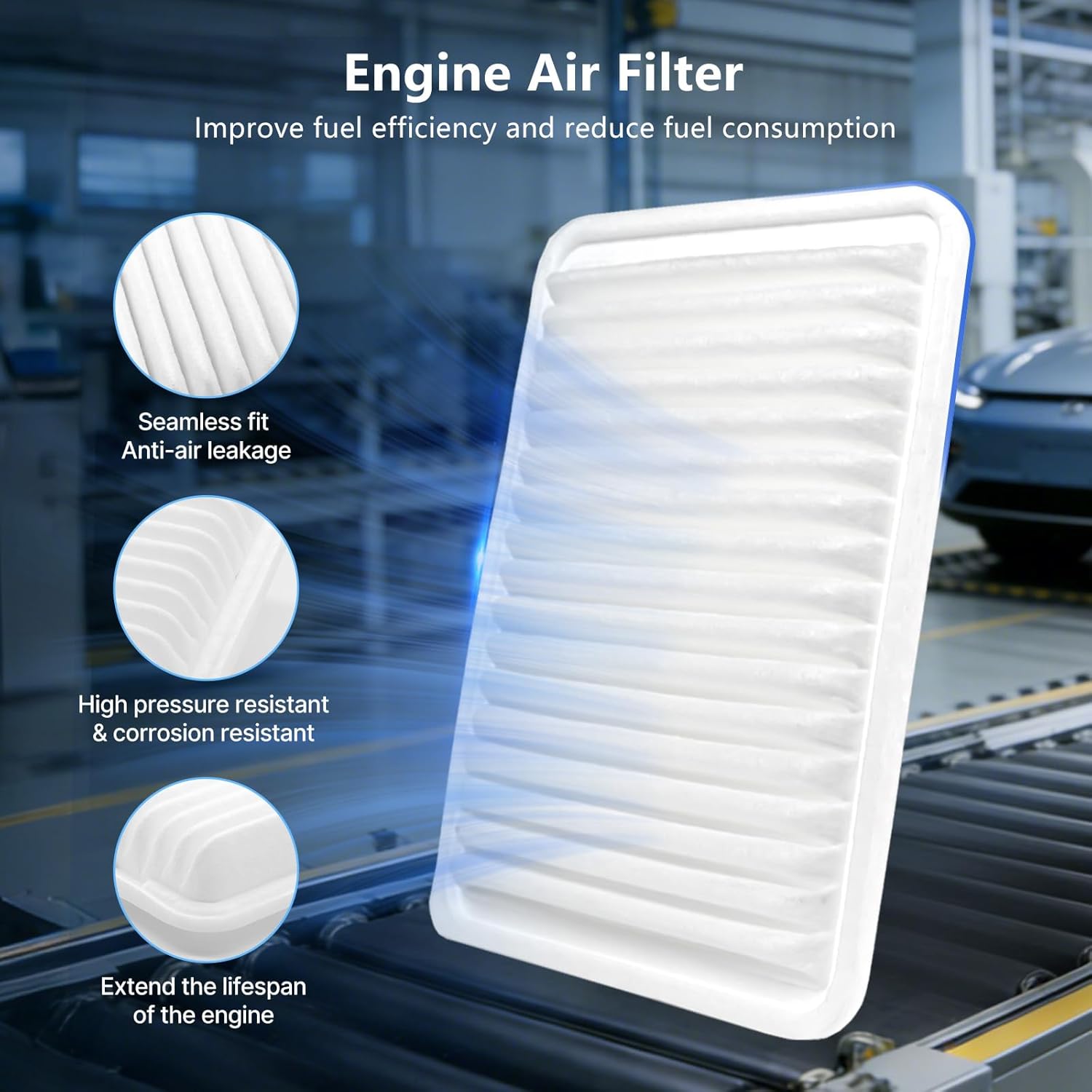 Cabin Engine Air Filter Kit Fits 2005-2023 TACOMA, Replacement for CA10163 CF10374